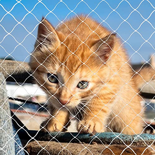 RUIBEI KatzenFensterschutz für Katzen, KatzenSicherheitsnetz für Balkon und Fenster, transparentes Schutznetz für Katzen, Haustierschutznetz, sturzsicheres Treppennetz, Netzzaun, weiß für von RUIBEI