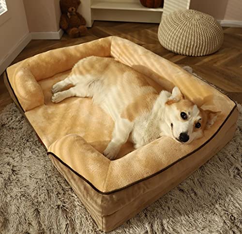 XXLarge Orthopädisches Hundebett,Samt gemütliches Hundesofa,Hundekissen Grosse Hunde,Plüsch Hundekorb,rutschfest,Hundekörbchen Flauschig Hundematte von RUIBEI