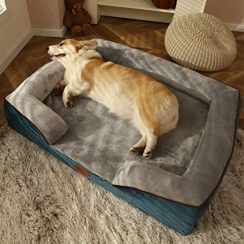 XXLarge Orthopädisches Hundebett,Samt gemütliches Hundesofa,Hundekissen Grosse Hunde,Plüsch Hundekorb,rutschfest,Hundekörbchen Flauschig Hundematte von RUIBEI