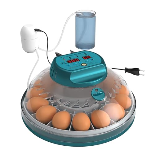 Automatischer Inkubator für Eier, Kontrolle der Inkubationstemperatur, automatisches Wenden für Eierliebhaber, ideal für Hühner, Gänse und Vögel (15 Eggs) von RUICUBEI