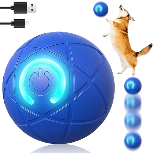 RUICUBEI Interaktives Hundespielzeug, Spielzeug für Hunde, springendes Ballspielzeug für Hunde, interaktiver Ball für Hunde, Active Moving Pet Plush Toy, Hundespielzeug aus waschbarem Plüsch (blau) von RUICUBEI