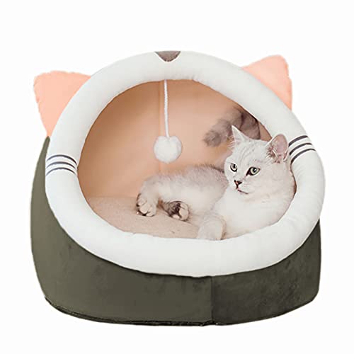 RUIXIA Haustier Kuschelhöhle Katzenbett mit InnenKissen Waschbar Abnehmbar Katzenform Katzenhaus Tierbett Katzenzelt Katzenkorb Hundebett Schlafbett Rutschfestes Katzen und Welpen (unter 8 KG) von RUIXIA