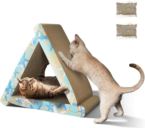 RUMUUKE Katzenkratzpad - 3 in 1 Wellpappe Katzenkratzer für Indoor-Katzen, professionelles Katzenkratzbrett für erwachsene Katzen, Catify Katzenkratzpads mit Katzenminze von RUMUUKE