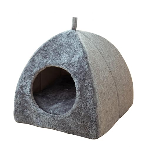 Katzenhaus für Draußen Warm Waschbar Mit Abnehmbarem Matte Bett Kleines Haustier Innen Im Katzen Bett, GemüTlich Katzenkorb,L von RUNCH