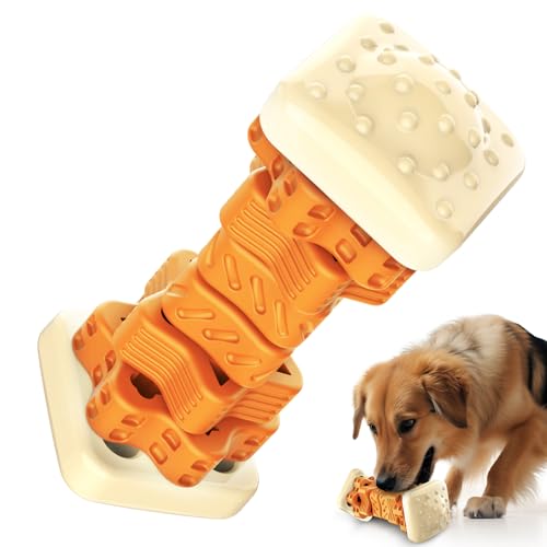 RUXAN Hundespielzeug Unzerstörbar für Große Hunde, 3 in 1 Tough Puzzle Hundespielzeug Intelligenz mit Rindergeschmack Hunde Kauspielzeug, Reinigt Zähne und Zahnfleisch von RUXAN