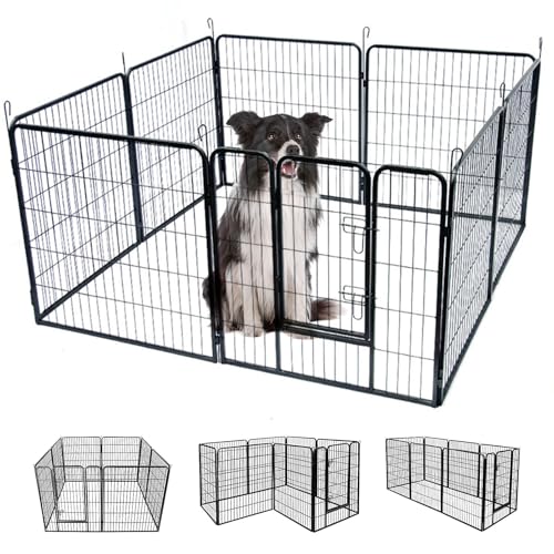 RUYICZB Hund Laufstall Haustier Hund Zaun 8 Panels 40" Höhe Metall Hund Stift Outdoor Übung Stift Mit Türen Für Große/Medium/Kleine Hunde, Haustier Welpen Laufstall Für RV Camping Yard von RUYICZB