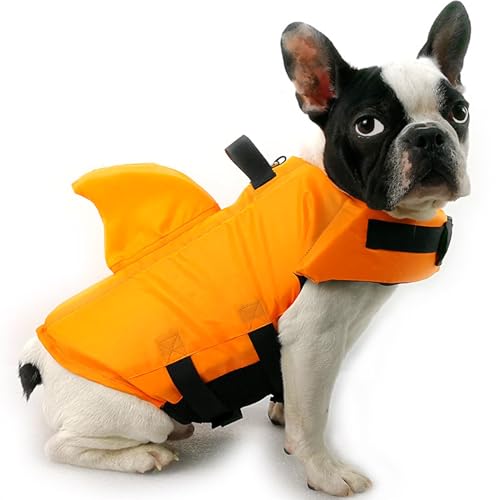 Hunde Schwimmweste Für Kleine Mittelgroße Hunde Ripstop Schwimmweste Hund Rettungsweste Warnweste Schwimmbad Einstellbar Lebensretter Für Kajak Schwimmen,Orange,XXL von RUYICZB