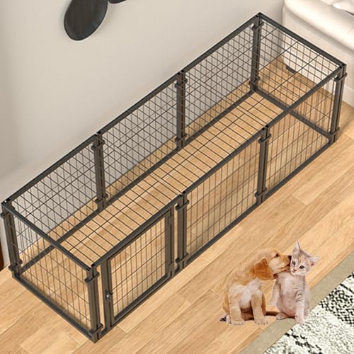 Laufstall Für Hunde Innenbereich, Haustierzaun, Welpenlaufstall Für Hoftor, Hundekäfig Für Kleine Mittelgroße Haustiere, Kisten Mit Türen Für Camping, Wohnmobil, Outdoor,Schwarz,180x60x70cm von RUYICZB