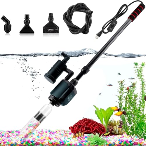 RUYICZB Aquarium Mulmsauger, 6 in 1 Elektrisch Aquarium Wasserwechsel, 36W Aquarium Kiesreiniger Staubsauger Für Wasserwechsel, Sand Kies Filter, Algen Reinigung von RUYICZB