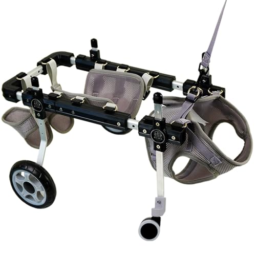 RUYICZB Einstellbare Hunde-Rollstuhl Für Rücken Beine, Hunde-Rollstuhl 4 Räder Volle Unterstützung, Behinderte Haustier Bein Klammern, Hebehilfe Doggy Katzen Rehabilitation Cart Device,S von RUYICZB