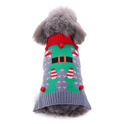 RUYICZB Hunde-Weihnachtspullover, Klassischer Schneeflocken-Rollkragenpullover Für Welpen, Weihnachtspullover Für Hunde, Winterkleidung, Warmer Pullover Für Yorkies, Chihuahua,Grau,XXL von RUYICZB