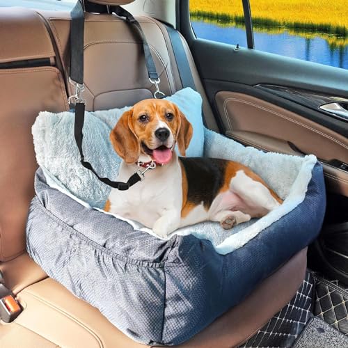 RUYICZB Hundeautositz Für Große/Mittelgroße Hunde, Hundeauto-Reisebett, Bequem Und Sicher, Hundesitz Auto Rückbank Mit Seitliche Lagerung Taschen & Sicherheitsgurt, Hundekorb Auto von RUYICZB