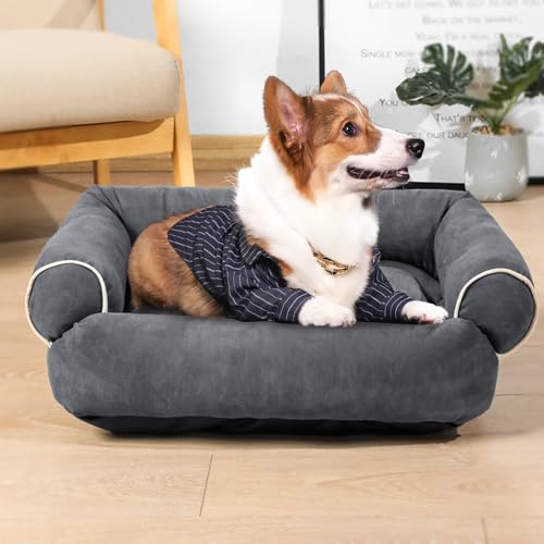 RUYICZB Hundebett-Hundekissen Waschbar, Ergonomisches Hundesofa Für Kleine Und Mittelgroße Hunde, Hundekorb Grosse Hunde Mit Orthopädischer Schaumstoff, rutschfest Boden,Dark Gray,5XL von RUYICZB