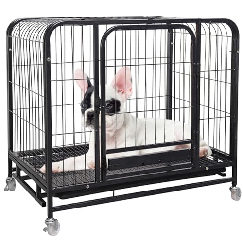 RUYICZB Hundekäfig Hochbelastbar, Hundebox Für Zuhause, Haustierkäfig, Gitter Hundebox Mit Doppeltüren & Rollen, Transportbox Für Kleine//Mittelgroße/Große Hunde,30.7" Lx21.2 Wx29.5 H von RUYICZB