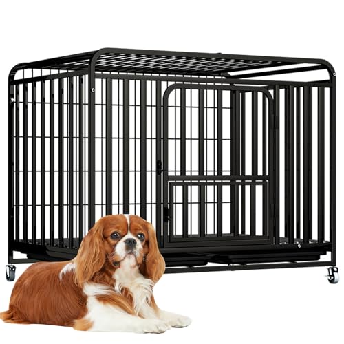 RUYICZB Hundekäfig Hundebox Hundegitterbox Mit 2 Türen Und Abnehmbarer Bodenschale Hundetransportbox Transportkäfig Outdoor Indoor Für Große Mittelgrosse Kleine Hunde,37.7" Lx25.6 Wx33.5 H von RUYICZB