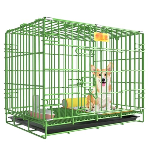 RUYICZB Hundekäfige Für Kleine Und Mittelgroße Hunde, Faltbarer Hundebox Aus Metalldraht Mit Doppeltür, Hundetransportkäfig Hundehütte Indoor Outdoor Mit Bodenschale,19.7" Lx14.5 Wx17.3 H von RUYICZB