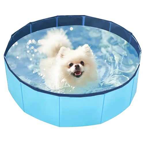 RUYICZB Hundepool Für Mittlere & Kleine Hunde, Faltbarer Hunde Kinder Planschbecken Stabile Hundebadewanne, Swimmingpool Für Katzen Tragbar Und Faltbar PVC Schwimmbecken Drinnen Draußen,11.8"x 3.9" von RUYICZB