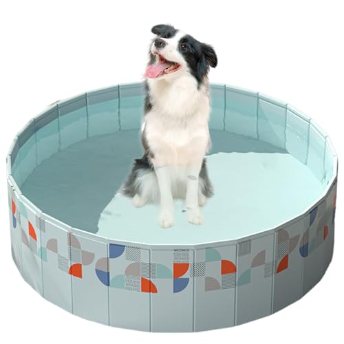 RUYICZB Hundepool Fur Große Kleine Hunde, 120/160CM Faltbar Hunde Planschbecken, Tragbar & Eco-Friendly PVC Hunde Pool, Schwimmbecken Für Hunde Kinder Hundebadewanne Faltbarer,160cm von RUYICZB