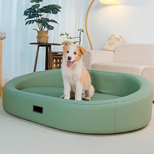 RUYICZB Hundesofa Mordern Hundebett Grosse Hunde Luxus Hunde Couch Sofa Wasserdicht Anti-Angst Hundekorb Katzensofa Mit Kissen Hundecouch Mit Erhöhtem Design,Grün,L von RUYICZB