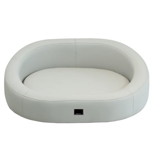 RUYICZB Hundesofa Mordern Hundebett Grosse Hunde Luxus Hunde Couch Sofa Wasserdicht Anti-Angst Hundekorb Katzensofa Mit Kissen Hundecouch Mit Erhöhtem Design,Weiß,M von RUYICZB