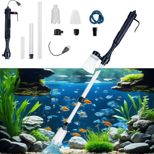 RUYICZB Mulmsauger Aquarium Elektrisch, Aquarium Sauger, Aquarium Wasserwechsel Sandreiniger Aquarium Reinigungsset Für Wasserwechsel Sandwaschen Wasserfilterung Und Wasserumwälzung,USB von RUYICZB