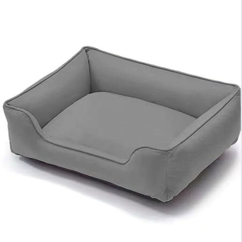 RUYICZB Orthopädische Hundebetten, Haustierbett mit Abnehmbarer und Rutschfester Unterseite, maschinenwaschbares Hundebettsofa mit seitlichem Nackenrollenkissen,Grau,75x58x22cm von RUYICZB