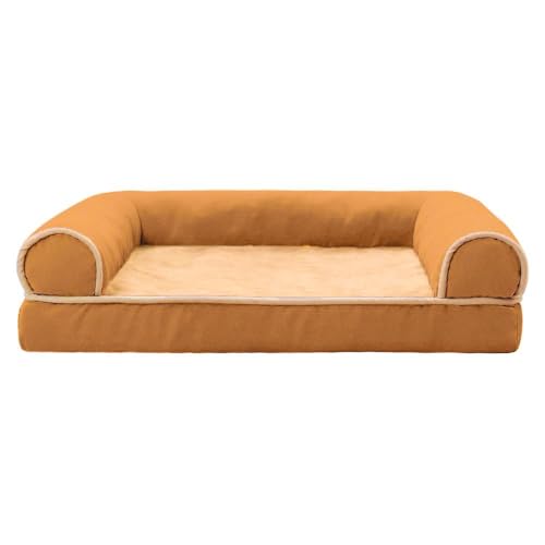 RUYICZB Orthopädische Hundebetten mit Nackenrolle, waschbares Hundesofabett, Haustierbett mit abnehmbarem Bezug und Rutschfester Unterseite,Khaki,120x80x21CM RUYICZB Orthopädische Hundebetten mit Nackenrolle, waschbares Hundesofabett, Haustierbett mit abnehmbarem Bezug und Rutschfester Unterseite,Khaki,120x80x21CM von RUYICZB