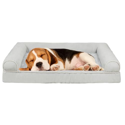 RUYICZB Orthopädisches Hundebett, Waschbar Hundesofa Hohen Rand Hundekissen Hundekorb Abnehmbar Und rutschfeste Unterseite Grosse Hunde & Mittelgroße Mittlere Hunde,Light Gray,S von RUYICZB