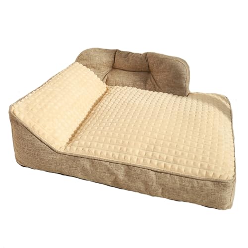 RUYICZB Orthopädisches Hundebett, bequemes, waschbares Haustierbettsofa, extra Dickes Hundebett mit abnehmbarem, waschbarem Bezug und Rutschfester Unterseite,Beige,52x38x21cm RUYICZB Orthopädisches Hundebett, bequemes, waschbares Haustierbettsofa, extra Dickes Hundebett mit abnehmbarem, waschbarem Bezug und Rutschfester Unterseite,Beige,52x38x21cm von RUYICZB