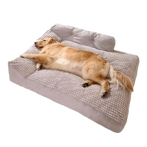 RUYICZB Orthopädisches Hundebett, bequemes, waschbares Haustierbettsofa, extra Dickes Hundebett mit abnehmbarem, waschbarem Bezug und Rutschfester Unterseite,Grau,52x38x21cm von RUYICZB