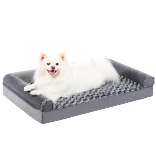 RUYICZB Orthopädisches Hundebett, stützendes Haustier-Couchbett aus Schaumstoff, Hundebettsofa mit wasserdichtem Futter und Rutschfester Unterseite,105x70x18cm von RUYICZB