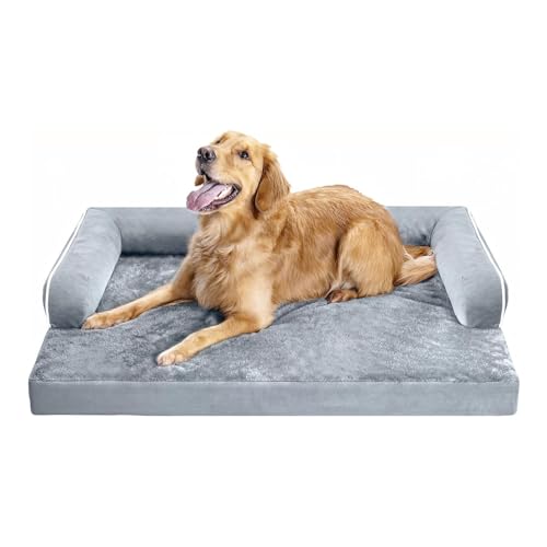 RUYICZB Orthopädisches Hundebett, waschbar, Hundecouch, Sofa mit Eierschaum-Unterstützung, wasserdichtes Haustierbett mit wasserdichtem Futter,45x35x8in von RUYICZB