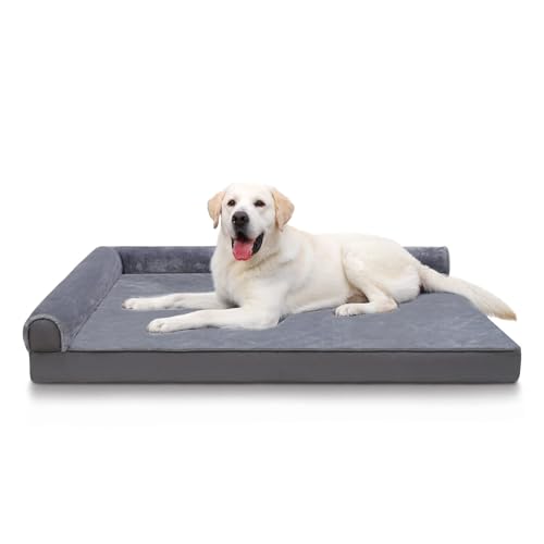 RUYICZB Orthopädisches Hundebett Aus Schaumstoff, Waschbares Hundesofa Mit Wasserdichtem Innenfutter Und Abnehmbarem Bezug Mit Reißverschluss, Haustierbett,101x80x19cm von RUYICZB