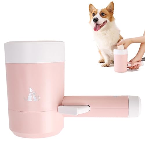 RUYICZB Pfotenreiniger Für Hunde, Automatischer Hundepfotenreiniger, Hundepfoten Reiniger Kleine Hunde, Silikon Haustierpfotenreiniger Pfoten Reinigen Hund Katzen Paw Washer,Rosa von RUYICZB