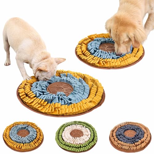 RUYICZB Schnüffelteppich Für Hunde 48Cm Waschbar Trainingsmatte Riechen Trainieren Schnüffeldecke Intelligenzspielzeug Futtermatte rutschfest Hundespielzeug Für Kleine & Große Hunde,Blue orange von RUYICZB