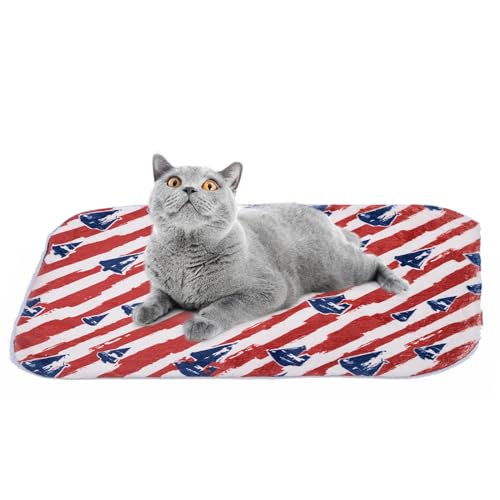 RUYICZB Selbstheizende Katze Hundedecke, Haustier Wärmekissen Matte, Winter Warm Flauschige Pet Pad, Geeignet Für Welpen, Kätzchen, Kaninchen Mit Einer Decke Für Haustiere,Boat,15.7x19.6in von RUYICZB