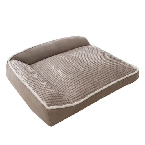 RUYICZB Waschbares Hundesofabett, Hundebett mit Flanellstoff zum Schlafen, bequemes Haustierbett mit waschbarem, abnehmbarem Bezug und Rutschfester Unterseite,Grau,80x60x23cm von RUYICZB