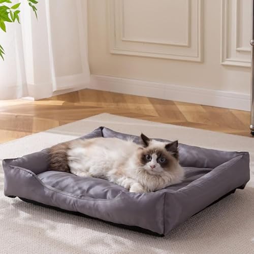 RUYICZB wasserdichte orthopädische Hundebetten, Hundekäfigbetten mit seitlichem Nackenrollenkissen, Haustierbett mit wasserdichter Einlage und Rutschfester Unterseite,Grau,55x75cm RUYICZB wasserdichte orthopädische Hundebetten, Hundekäfigbetten mit seitlichem Nackenrollenkissen, Haustierbett mit wasserdichter Einlage und Rutschfester Unterseite,Grau,55x75cm von RUYICZB