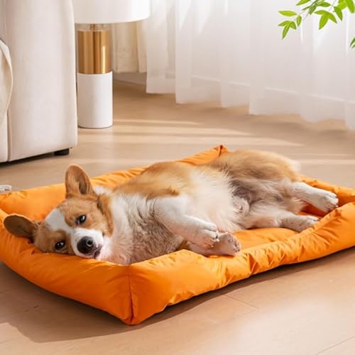 RUYICZB wasserdichte orthopädische Hundebetten, Hundekäfigbetten mit seitlichem Nackenrollenkissen, Haustierbett mit wasserdichter Einlage und Rutschfester Unterseite,Orange,60x90cm RUYICZB wasserdichte orthopädische Hundebetten, Hundekäfigbetten mit seitlichem Nackenrollenkissen, Haustierbett mit wasserdichter Einlage und Rutschfester Unterseite,Orange,60x90cm von RUYICZB