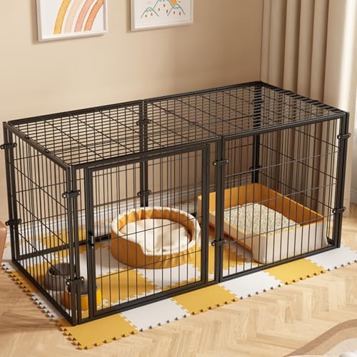 Welpenauslauf Welpenlaufstall Freilaufgehege Welpenzaun Tierlaufstall Welpenfreigehege Welpenauslauf Mit Tür, Hundelaufstall Flexibel Erweiterbar Für Hunde Wohnung & Garten,Black 1,31.5" H von RUYICZB