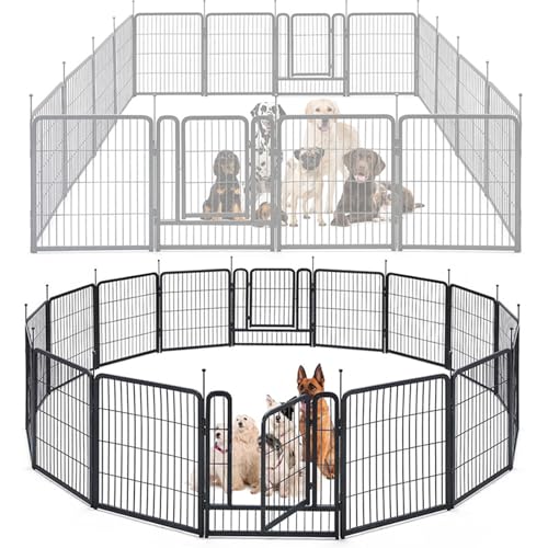 RUYICZB Welpenauslauf Welpenlaufstall Hundezaun Camping Mit Türen Laufstall Hund Hundelaufstall Für Wohnung Drinnen & Draußen Laufstall Für Hund,Kaninchen,Meerschweinchen,Hasen,16 Panels,23.6in von RUYICZB