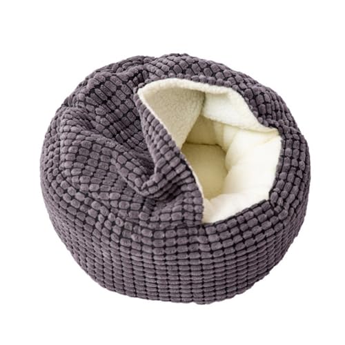 Haustierbett Pet Dog Cat Bed Round Halbgeschlossenes Zelt Cat Warm Bed Waschbares Hausbett Für Kleine Hunde Katzennest Hundebett(HS) von RVIFY