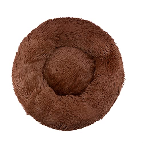 RVIFY Haustierbett Haustier-Hundebett, bequemer Donut, rund, Hundehütte, ultraweich, waschbar, Hunde- und Katzenkissen, Winterbett Hundebett(Coffee,100cm) von RVIFY