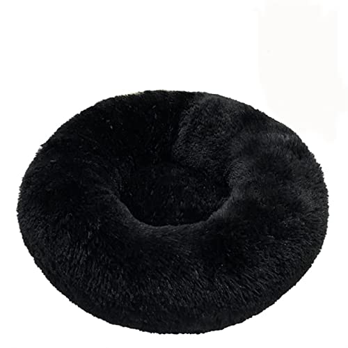 RVIFY Haustierbett Haustier Katzenbett Herbst Winter Bequemes Warmes Tiefschlafbett Für Mittelgroße Hunde Katzen Hundebett(Black,50cm) von RVIFY