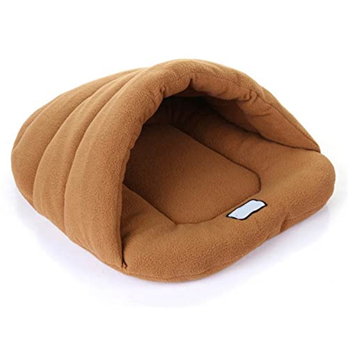 RVIFY Haustierbett Hundebett-Höhle, weiche Haustiermatte, Katzenhaus für kleine, mittelgroße Hunde, Schlafsack, Heimtierbedarf Hundebett(Light tan,38x48cm) von RVIFY