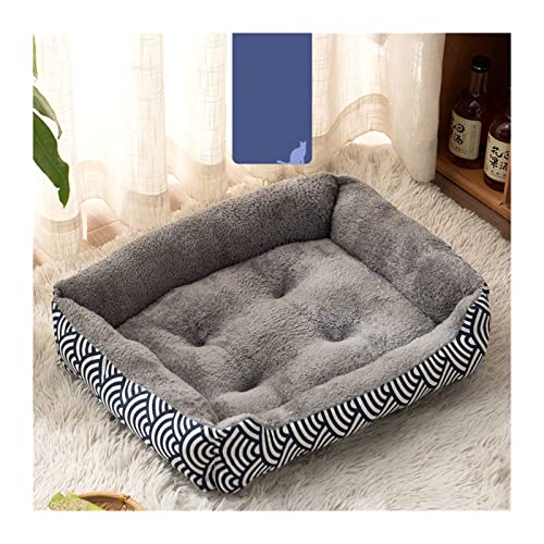 RVIFY Haustierbett Hundebett aus Fleece, weiches Sofa, Katzenbett, rutschfeste Unterseite, Haustierliege für kleine, mittelgroße Hunde Hundebett(Grey B,XL 80x60cm) von RVIFY