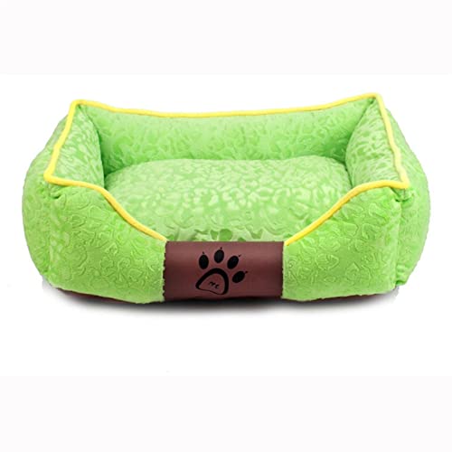 RVIFY Haustierbett Katzen-Hundehaus-Betten, abnehmbares Hundehütten-Nest, Haustiermatten, Warmer Winter, waschbar, Haustier-Nest, Streu, Hundesofa Hundebett(Green,M) von RVIFY