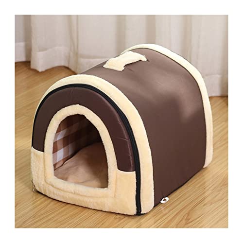 RVIFY Haustierbett Warme Hundehütte House Lounge für Katzen, mittelgroße kleine Hunde, warm, faltbar, waschbar Hundebett(K,35X32X28cm) von RVIFY