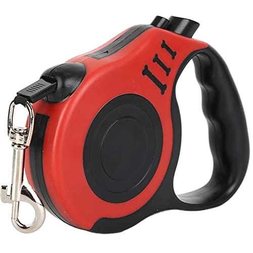 Schleppleine für Hunde 3m/5m Hundeleine Automatisch einziehbare Verlängerung Puppy Walking Running Lead Roulette Hundeleine zum Trainieren(Red,3m) von RVIFY