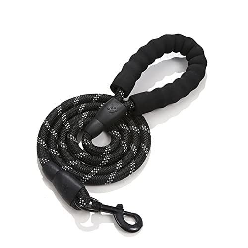 Schleppleine für Hunde 60in Walk Trainning Harness Leashes Reflektierendes Hundehalsband Nylonseil Heimtierbedarf Hundeleine zum Trainieren(Black Leash,150by 0.8cm) von RVIFY